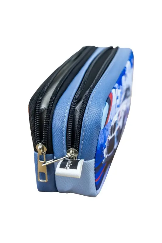 Pencil Case Cars Two Compartment Vegan Leather (Double Pocket Pencil Case)-2pcs Cars - 6