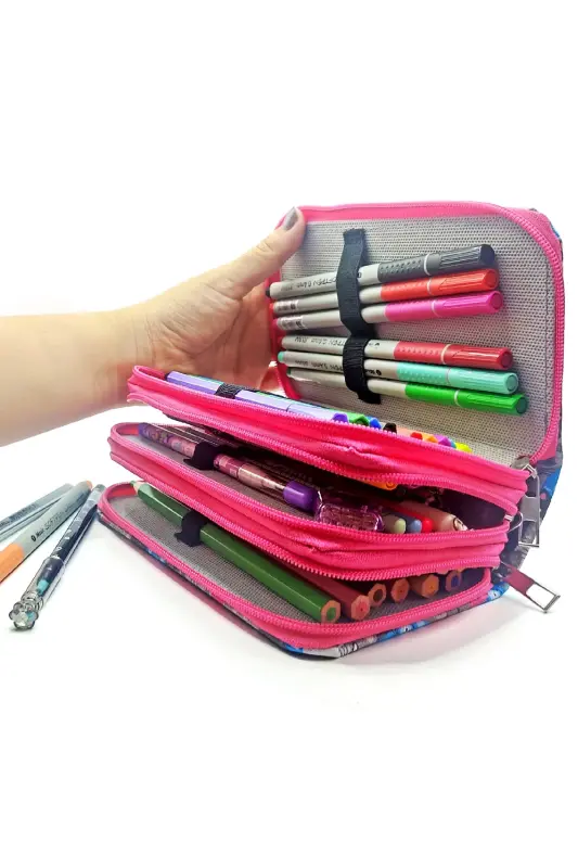 Pencil Case Cute Cats Kawaii Organizer Three Compartment Pencil Holder-Cute Cats - 4