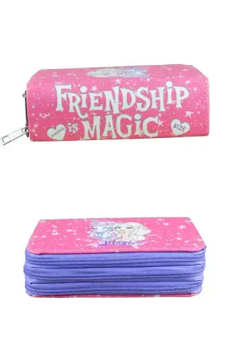 Pencil Case Macig Unicorn Vegan Leather Three Compartment (pencil case)-Macig Unicorn Lilac Zipper - 3