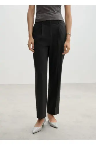Pencil Leg Regular Fit Pants-Gray - 5