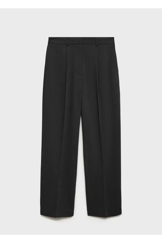 Pencil Leg Regular Fit Pants-Gray - 7