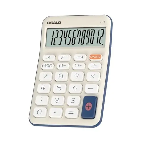 Pendancy Small Desk Calculator Cute, 12 Digit LCD Display, Basic Function, Auto-Sleep, 4.7