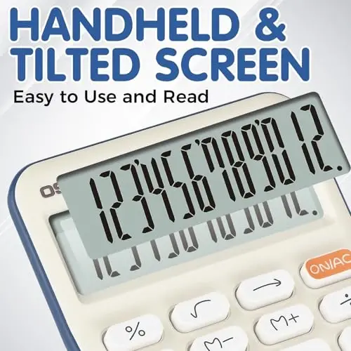 Pendancy Small Desk Calculator Cute, 12 Digit LCD Display, Basic Function, Auto-Sleep, 4.7