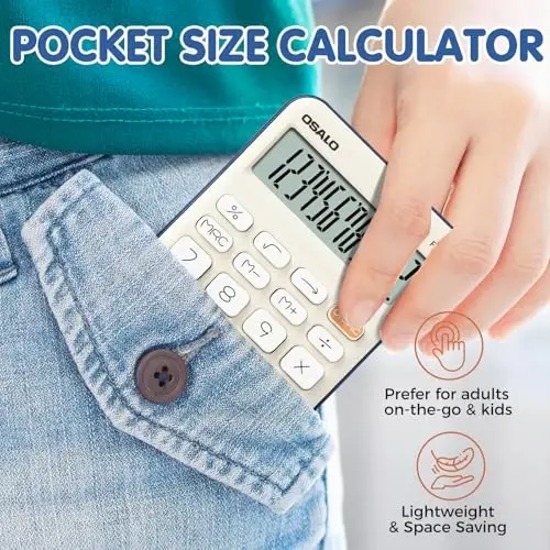 Pendancy Small Desk Calculator Cute, 12 Digit LCD Display, Basic Function, Auto-Sleep, 4.7