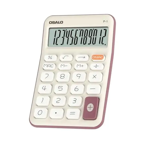 Pendancy Small Desk Calculator Cute, 12 Digit LCD Display, Basic Function, Auto-Sleep, 4.7