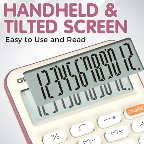 Pendancy Small Desk Calculator Cute, 12 Digit LCD Display, Basic Function, Auto-Sleep, 4.7