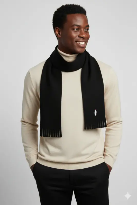 Penguen Nakışlı Atkı-GRİ - 2