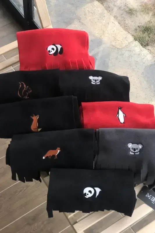 Penguin Embroidered Scarf - 5