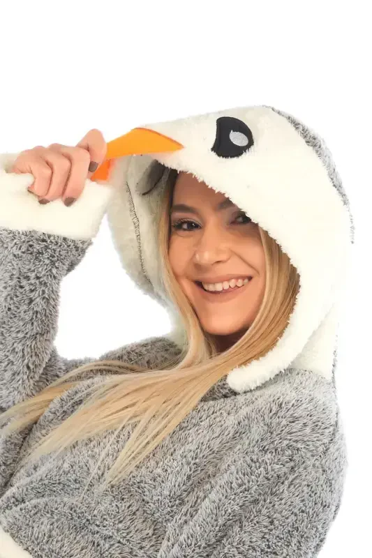 Пенгвин вышитый капюшон wellsoft халат - 4