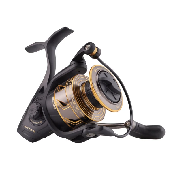 PENN Battle III Spinning Inshore Fishing Reel, Size 4000 (1518033)-BLACK/GOLD - 1