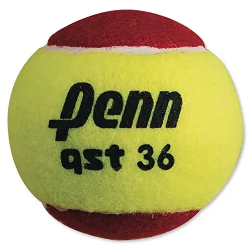 Penn QST 36 Tennis Balls - Youth Felt Red Tennis Balls for Beginners, 12 Ball Polybag - 1