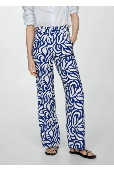 Pensli desenli wideleg pantolon - 1