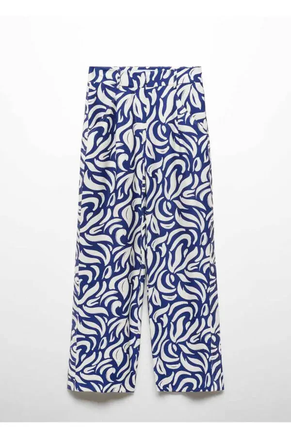 Pensli desenli wideleg pantolon - 3