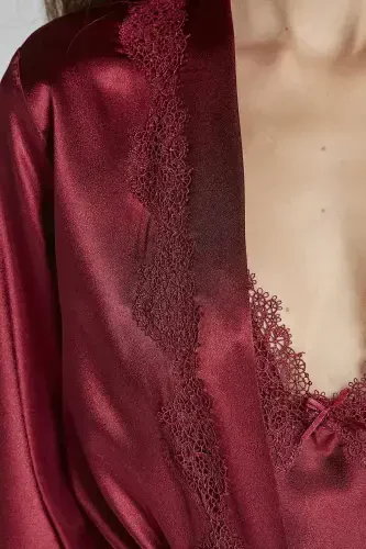 Penye Gecelik Sabahlık Pijama Takım Şort Takım 6'lı Çeyiz Seti -5965-Bordo - PIERRE CARDIN (1)