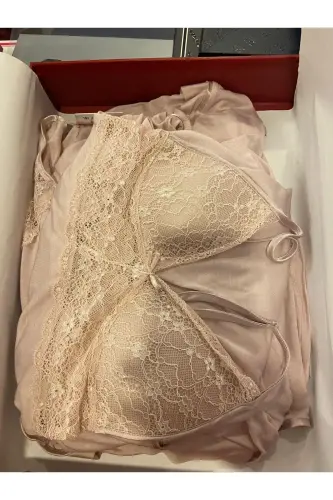 Penye Kechki ko'ylak Xalat Pijama To'plam Short To'plam 6 qismli Sep to'plami-Pudra 