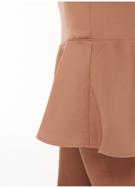 People By Fabrika High Waist Camel Hair Women's Plain Short Skirt PBF3W-ETK-001 - 9