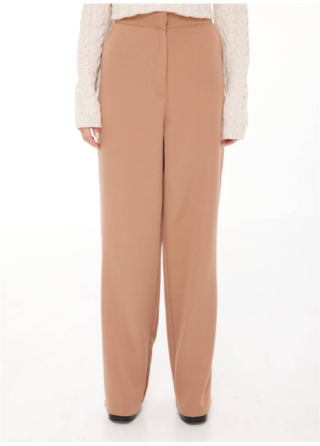 People By Fabrika High Waist Regular Camel Hair Women's Pants PBF3W-PNT-003 - 8