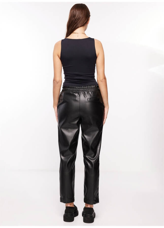 People By Fabrika High Waisted Regular Black Women's Pants PBF3W-PNT-006 - 14