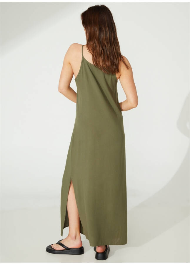 People By Fabrika Khaki Women's Sleeveless Maxi Plain Square Neck Dress HARLEM - 10