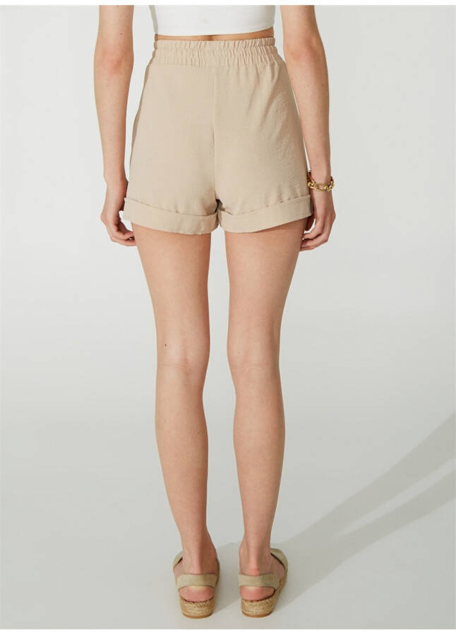 People By Fabrika Normal Waist Regular Beige Women's Shorts DUN - 9