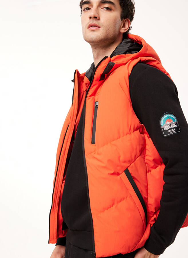 People By Fabrika Orange Men's Puffer Vest SPBF3WM-VES5002 - 7