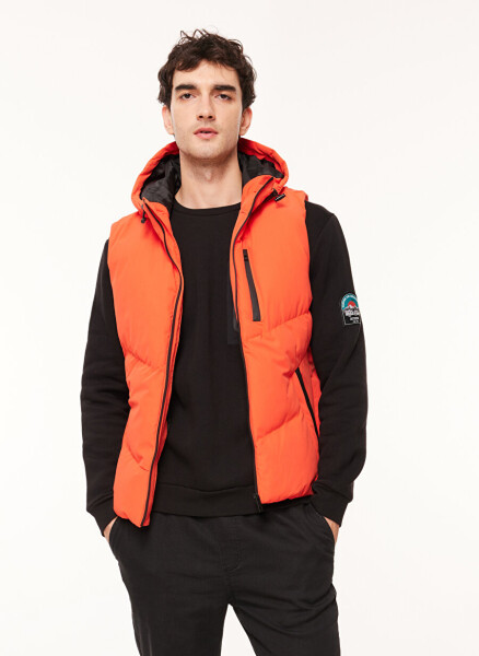 People By Fabrika Orange Men's Puffer Vest SPBF3WM-VES5002 - 8