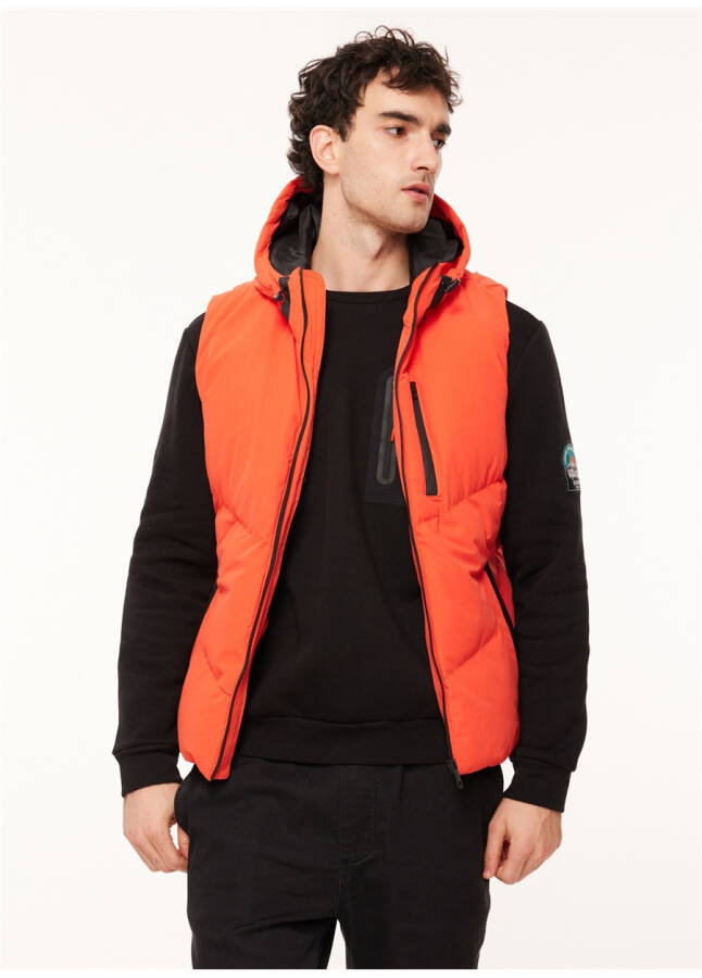 People By Fabrika Orange Men's Puffer Vest SPBF3WM-VES5002 - 16