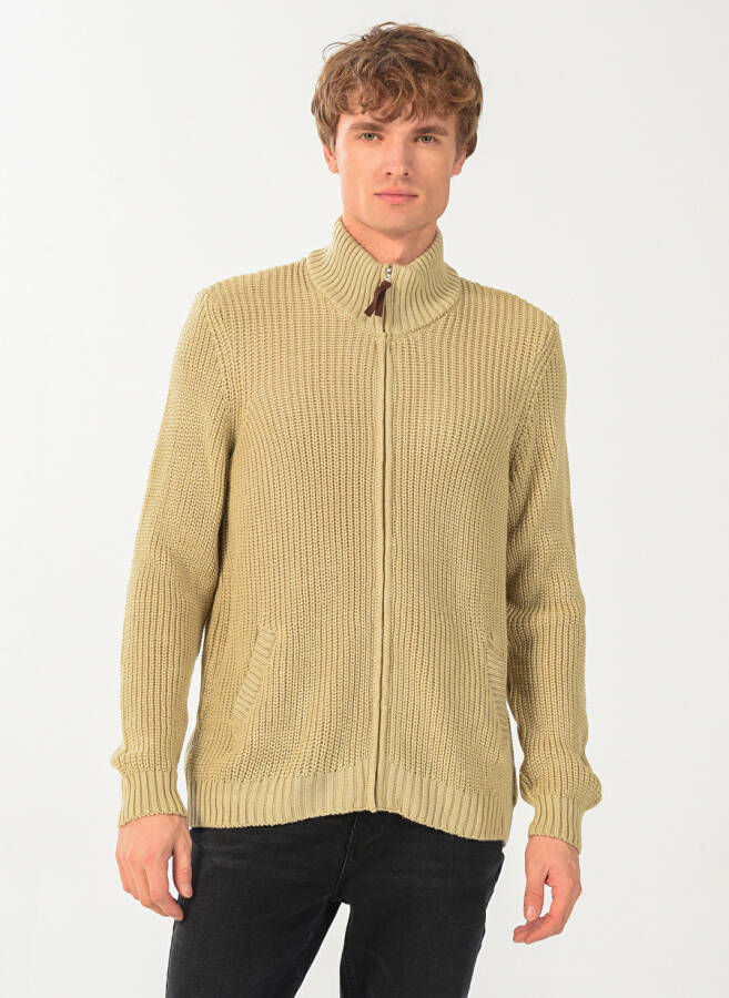 People By Fabrika Sand-Colored Men's Cardigan 23Tr46 - 1