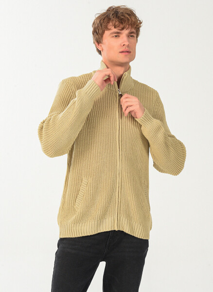 People By Fabrika Sand-Colored Men's Cardigan 23Tr46 - 2