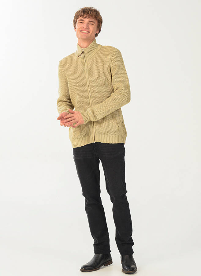 People By Fabrika Sand-Colored Men's Cardigan 23Tr46 - 3