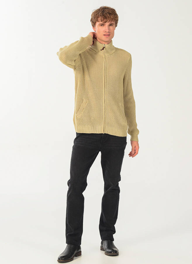 People By Fabrika Sand-Colored Men's Cardigan 23Tr46 - 4