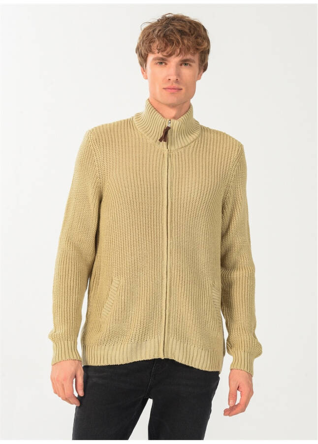 People By Fabrika Sand-Colored Men's Cardigan 23Tr46 - 6