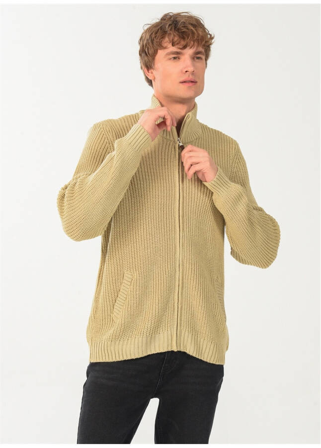 People By Fabrika Sand-Colored Men's Cardigan 23Tr46 - 7