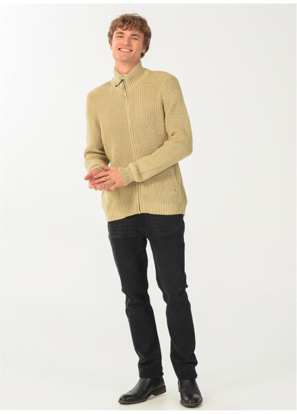 People By Fabrika Sand-Colored Men's Cardigan 23Tr46 - 8