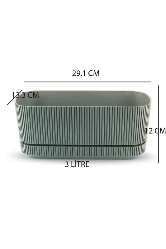 PERA 2 No UZUN SAKSI gul, sukkulent, kaktus va o'simliklar uchun gulqog'oz. 3 LITR-SUV YASHILI - 2