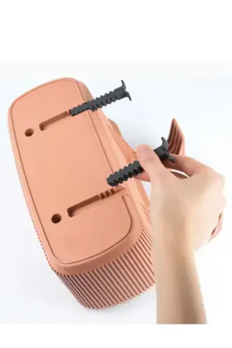 Pera Hanging Planter 3.2 Liters 29cm Plastic Garden Balcony Fence Railing Flower Pot-CREAM - 5