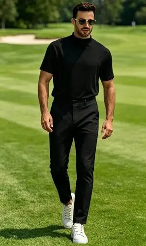 Percle Dress Pants for Men Business Casual Slacks Stretch Slim Fit Pants | Fashion, Fitted, Flat Front, Golf, Date, Wedding - 6