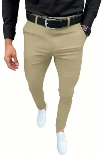 Percle Dress Pants for Men Business Casual Slacks Stretch Slim Fit Pants | Fashion, Fitted, Flat Front, Golf, Date, Wedding 