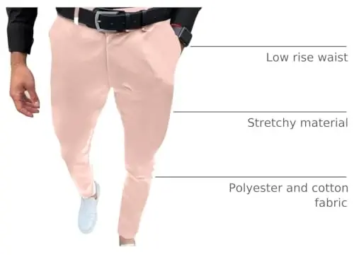 Percle Dress Pants for Men Business Casual Slacks Stretch Slim Fit Pants | Fashion, Fitted, Flat Front, Golf, Date, Wedding - 4