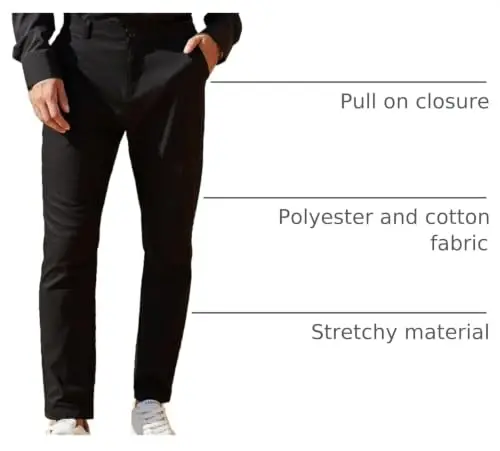Percle Dress Pants for Men Business Casual Slacks Stretch Slim Fit Pants | Fashion, Fitted, Flat Front, Golf, Date, Wedding - 4