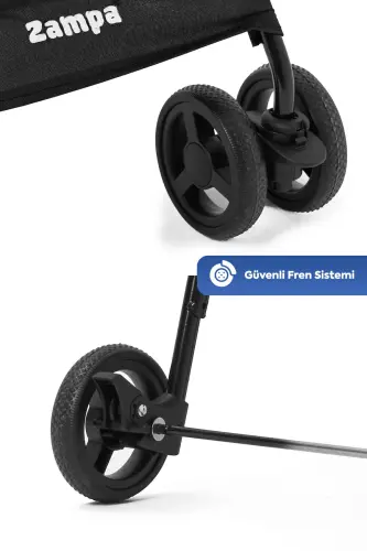 Perez Cat & Dog Stroller Black, 42x63x89cm - 4