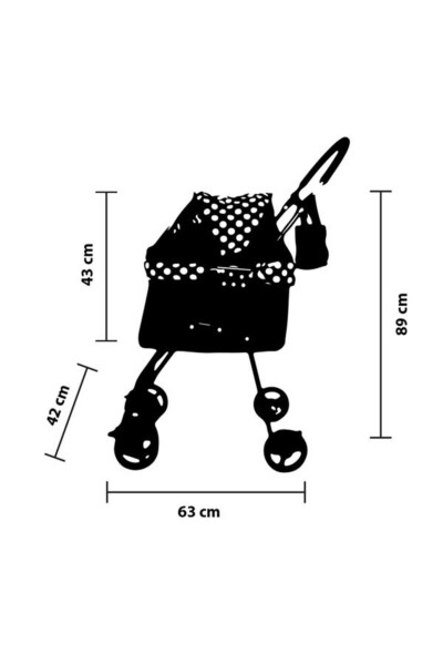 Perez Cat & Dog Stroller Black, 42x63x89cm - 4