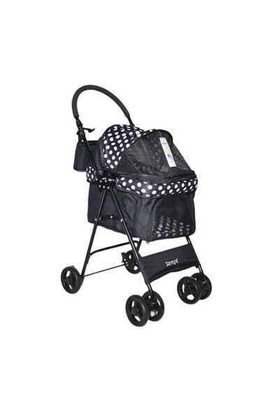 Perez Cat & Dog Stroller Black, 42x63x89cm - ZAMPA
