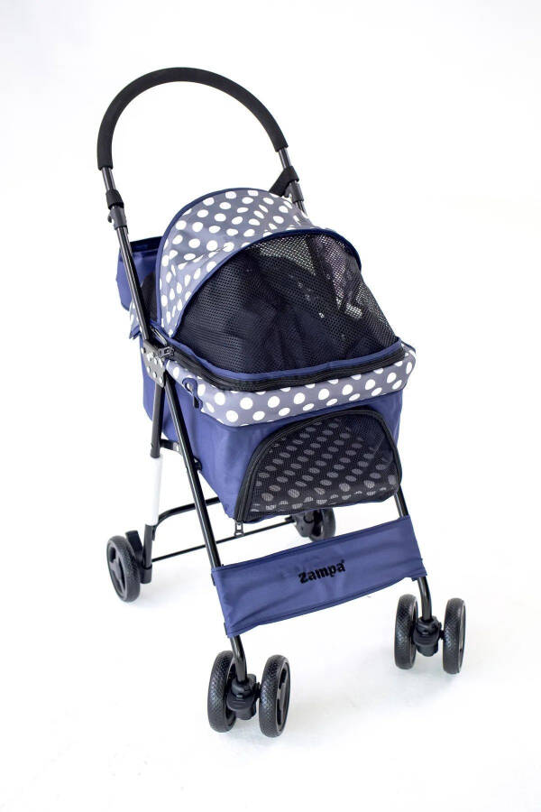 Perez Cat & Dog Stroller Navy Blue, 42x63x89cm - 6