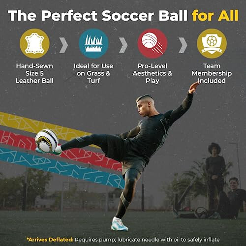 Perfect Soccer Inflatable Soccer Ball Size 5 for Adults & Kids - 5