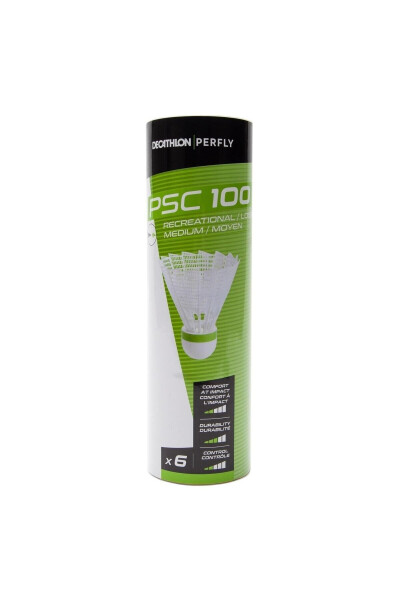 Perfly Plastik Badminton To'pi - O'rta Hajm - 6 ta To'p - Oq - Psc 100 - 17