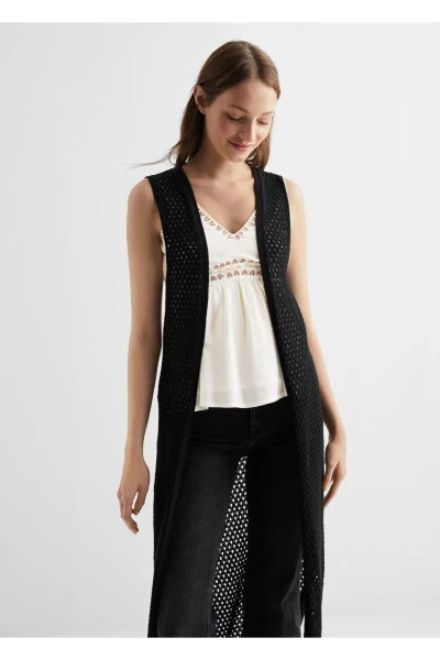 Perforated Cotton Vest - MANGO TEEN