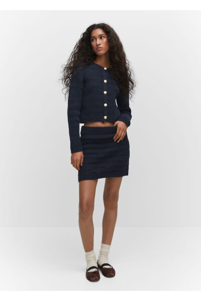 Perforated Knit Mini Skirt - MANGO WOMAN (1)