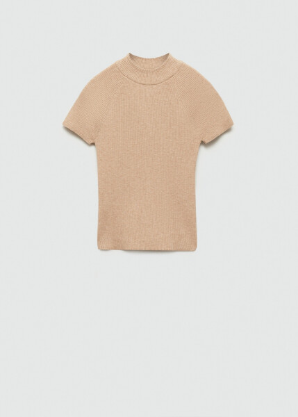 Perkins collar, ribbed t-shirt - Light/Pastel Grey - 1