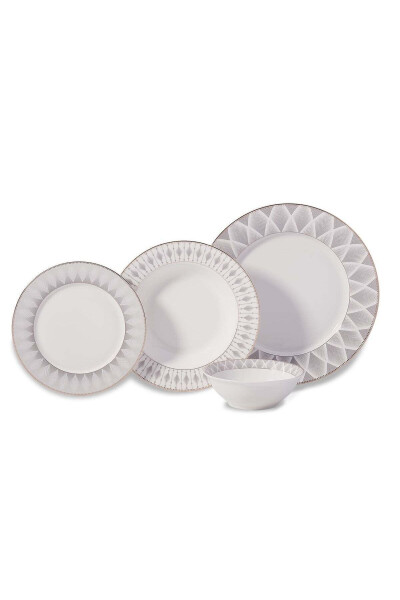 Perla Collection 60 Piece Round Dinner Set - 4